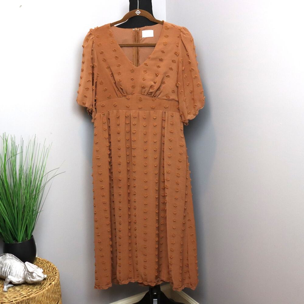 Bella Ella Boutique‎ Polka Dot Tufts Midi Dress Size S Cottagecore Boho
